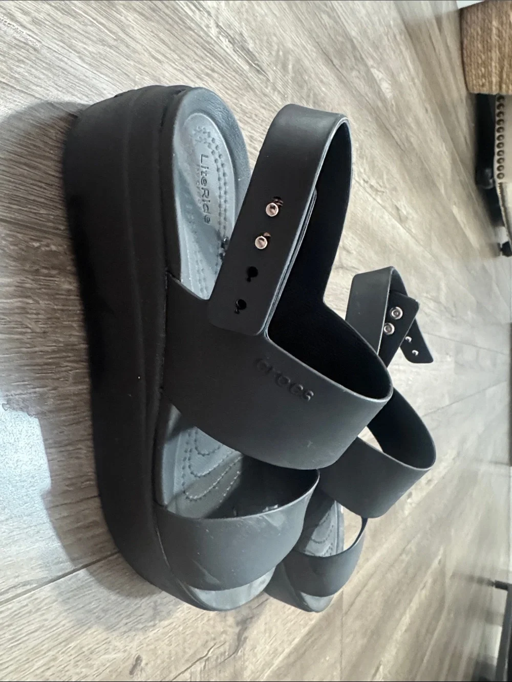 CROCS Women's Black Dual-Strap Slingback Sandals